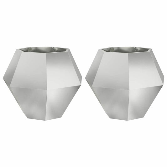 vidaXL Planter 2 pcs Silver 75 x 75 x 60 cm Galvanised Steel