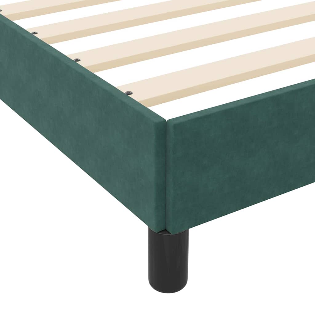 vidaXL Box Spring Bed with Mattress Dark Green 120 x 220 cm Fabric