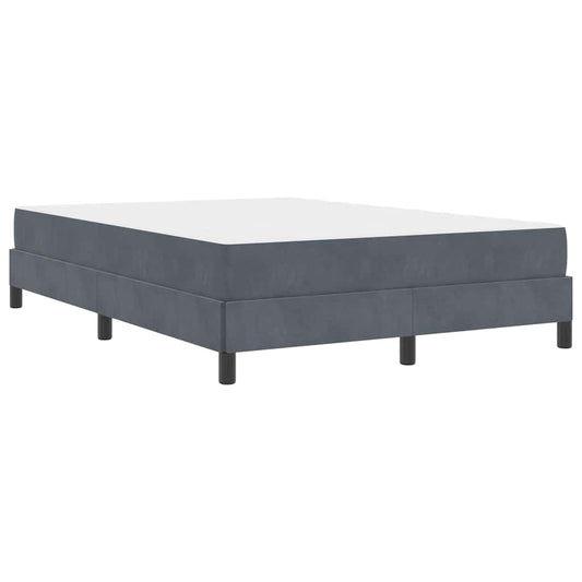 vidaXL Box Spring Bed with Mattress Dark Grey 140 x 220 cm Fabric