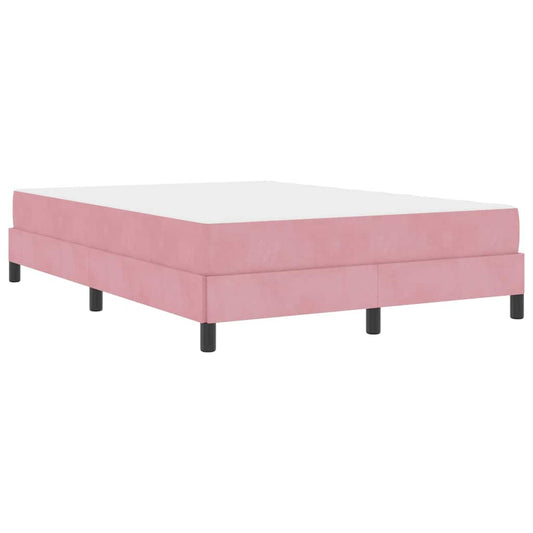 vidaXL Box Spring Bed with Mattress Pink 160 x 220 cm Fabric