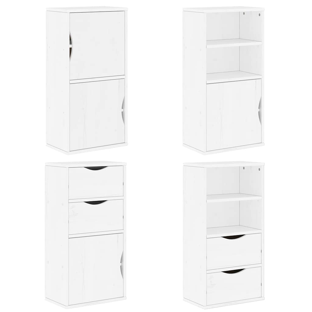 vidaXL Side Cabinets 4 pcs "ODDA" White 40x24x79 cm Solid Wood Pine