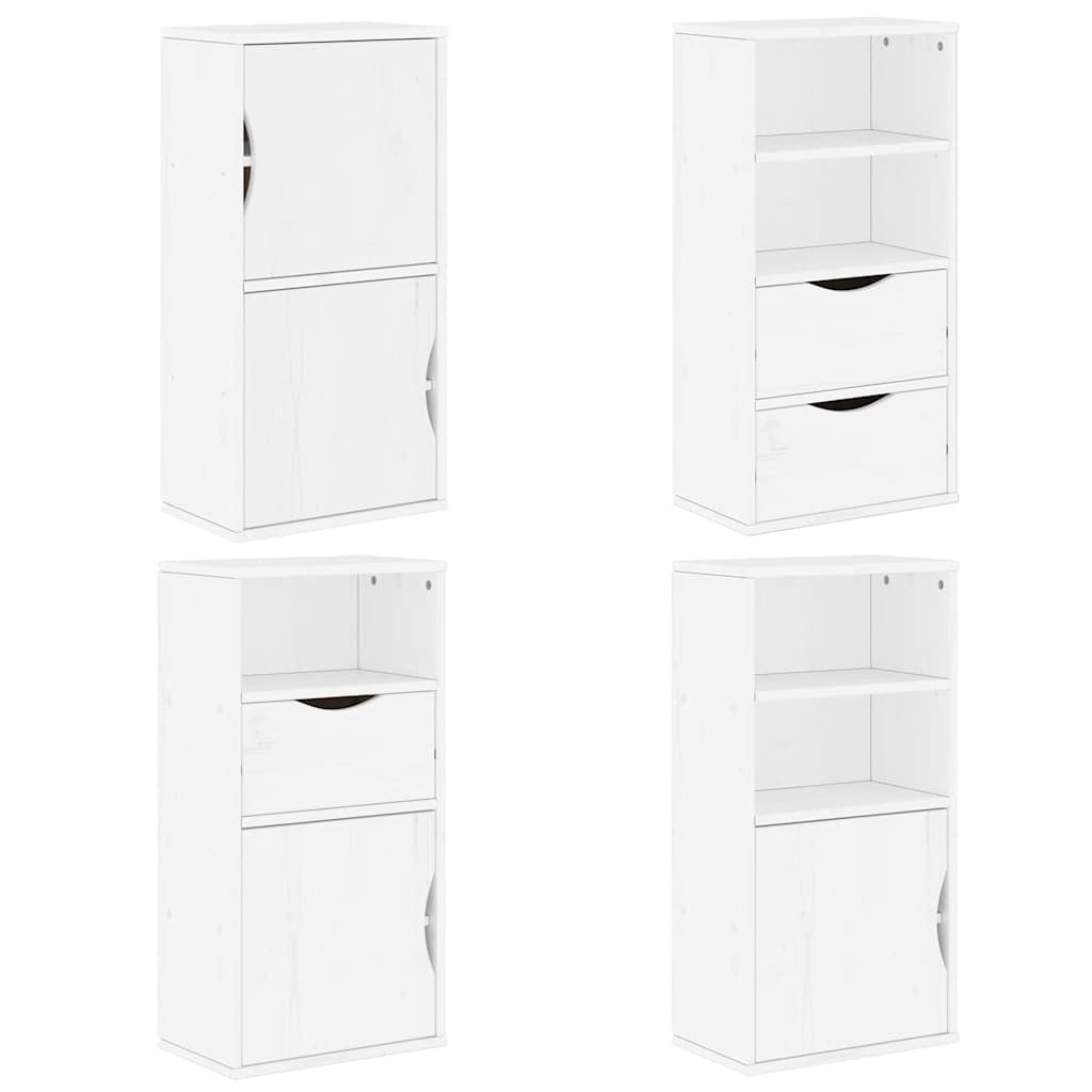 vidaXL Side Cabinets 4 pcs "ODDA" White 40x24x79 cm Solid Wood Pine