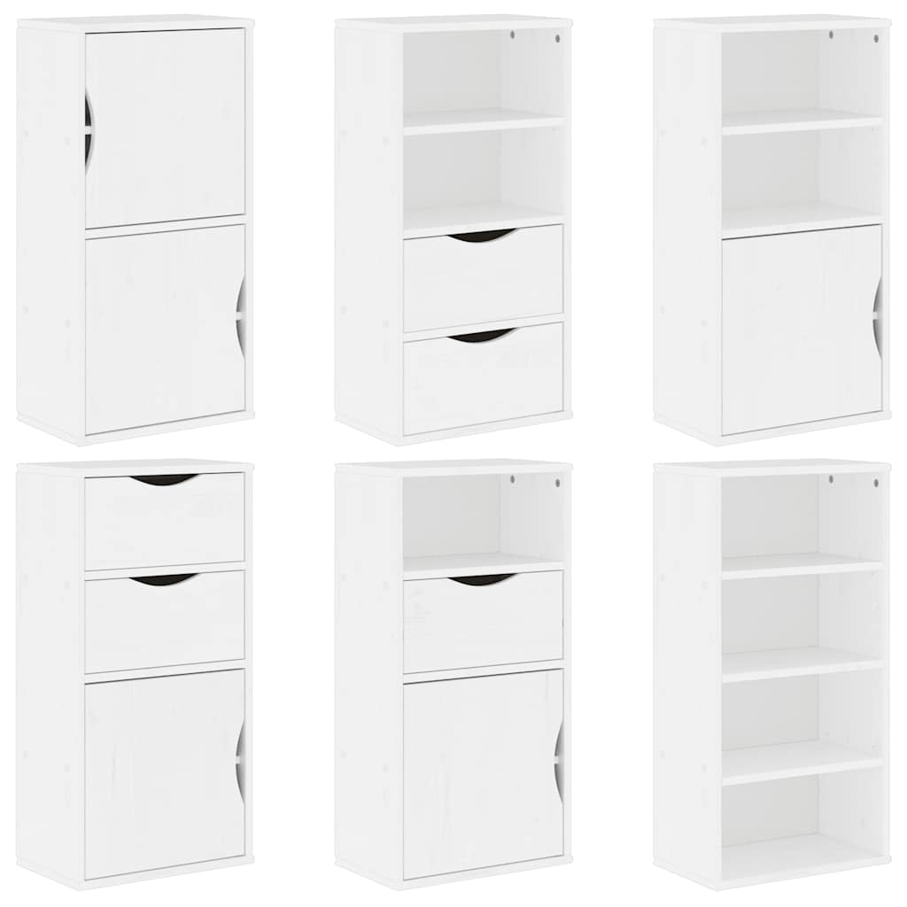 vidaXL Side Cabinets 6 pcs "ODDA" White 40x24x79 cm Solid Wood Pine