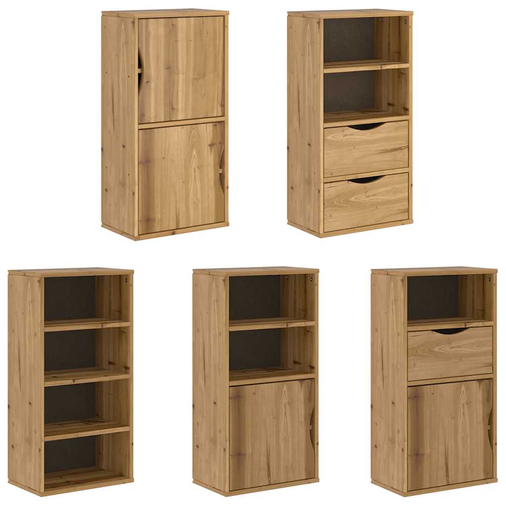 vidaXL Side Cabinets 5 pcs "ODDA" 40x24x79 cm Solid Wood Pine