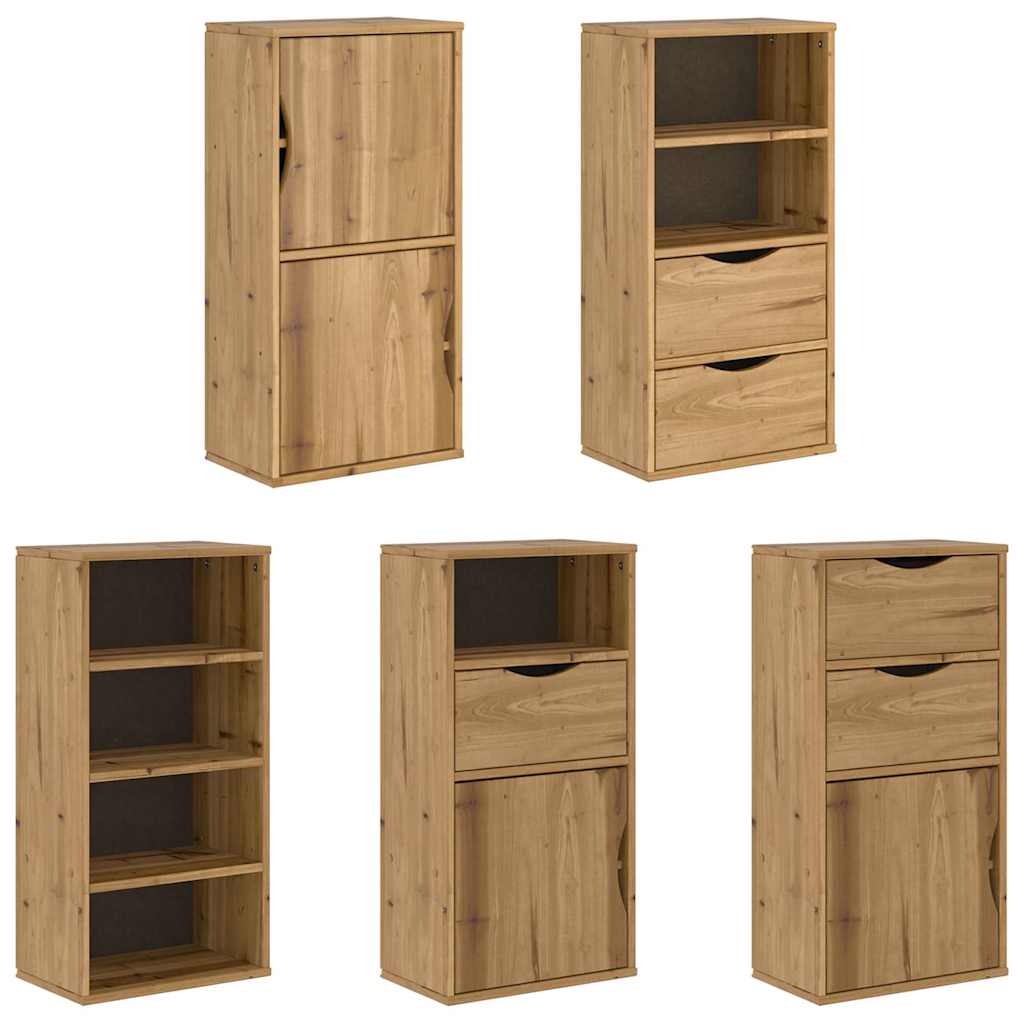 vidaXL Side Cabinets 5 pcs "ODDA" 40x24x79 cm Solid Wood Pine