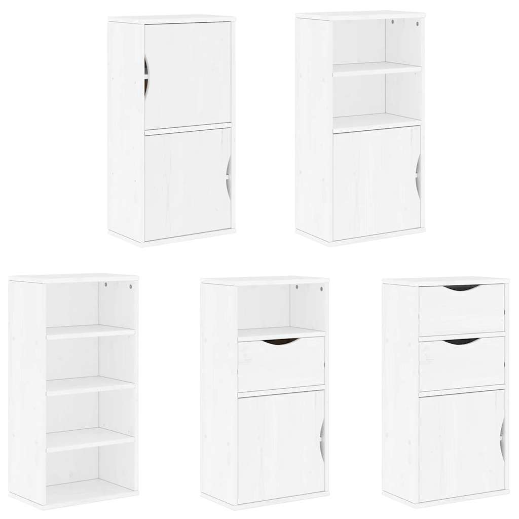 vidaXL Side Cabinets 5 pcs "ODDA" White 40x24x79 cm Solid Wood Pine