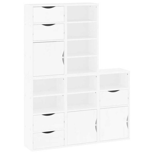 vidaXL Side Cabinets 5 pcs "ODDA" White 40x24x79 cm Solid Wood Pine