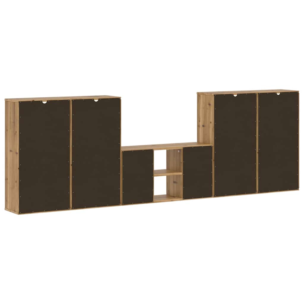 vidaXL 5 Piece TV Units with Storage ODDA Solid Wood Pine