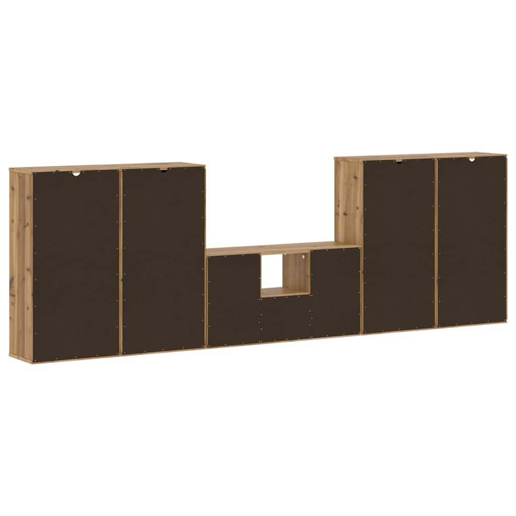 vidaXL 5 Piece TV Units with Storage ODDA Solid Wood Pine