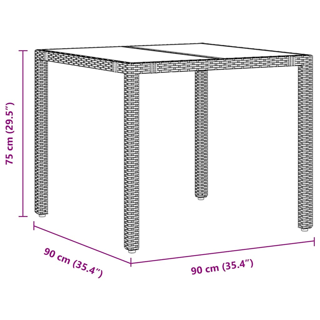 vidaXL Garden Dining Set 5 pcs Grey Poly Rattan