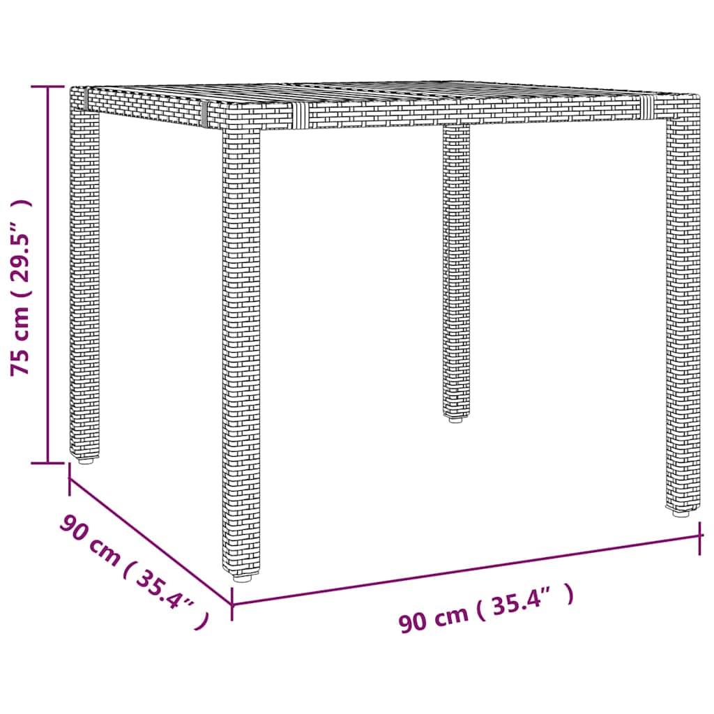 vidaXL Garden Dining Set 3 pcs Black Poly Rattan