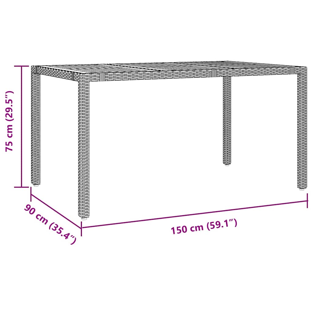 vidaXL Garden Dining Set 5 pcs Black and Brown Poly Rattan