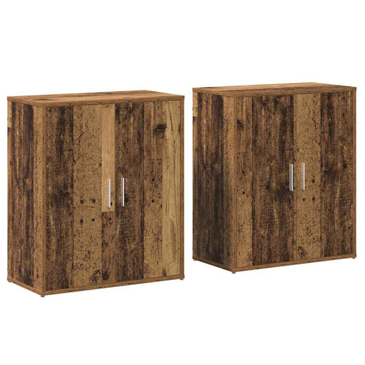 vidaXL Sideboard 2 pcs Old Wood 60 x 31 x 70 cm Engineered Wood