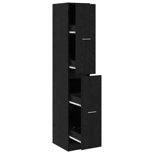 vidaXL Apothecary Cabinet Pattern Pattern 30 x 41 x 174.5 cm Black Oak
