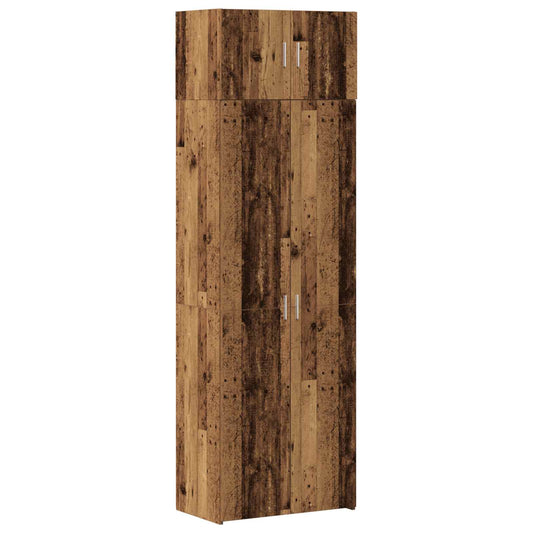 vidaXL Storage Cabinet 2 pcs Old Wood 70 x 42.5 x 185 cm