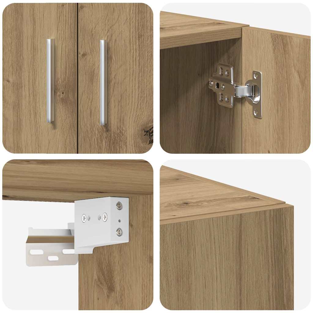 vidaXL Storage Cabinet 2 pcs Artisan Oak 70 x 42.5 x 225 cm