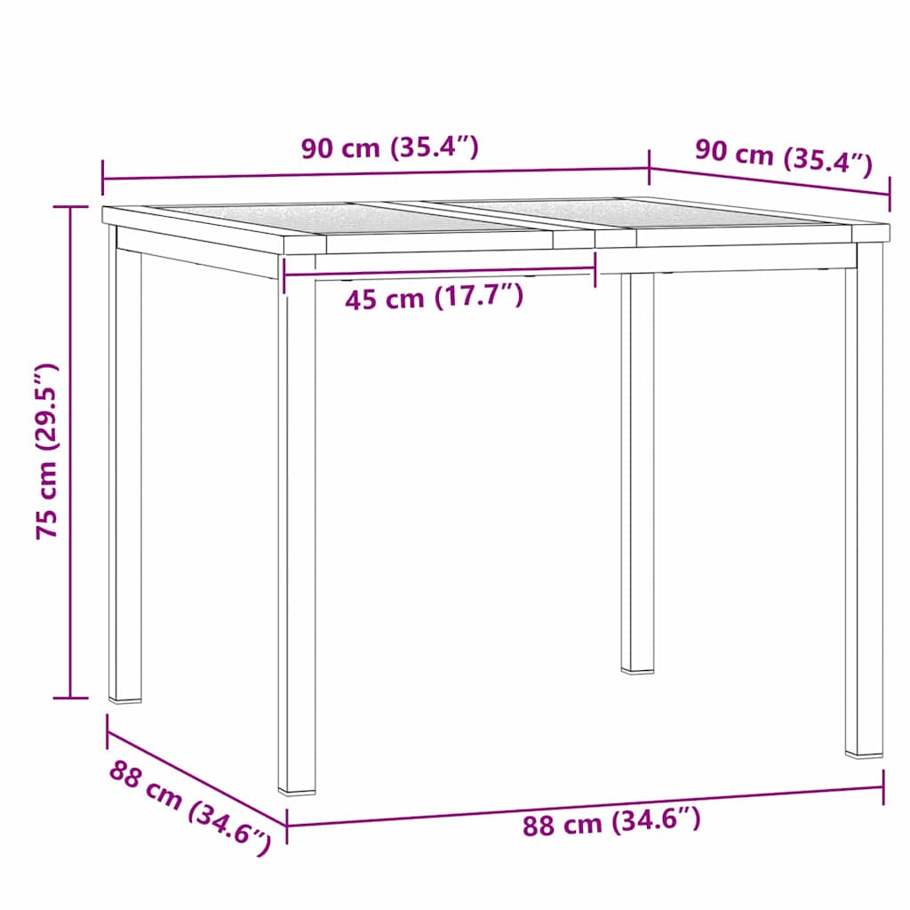 vidaXL Garden Dining Set 5 pcs Solid Acacia Wood and Stainless Steel