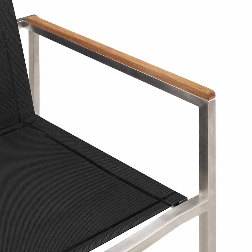 vidaXL Garden Dining Set 5 pcs Solid Teak Wood and Stainless Steel