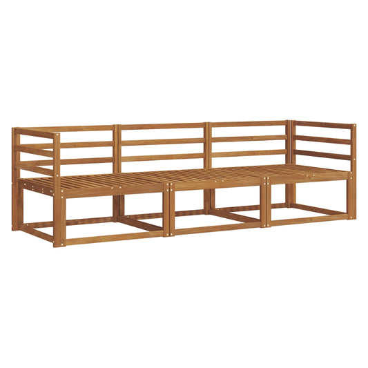 vidaXL Outdoor Sofa Set 3 pcs Natural Solid Acacia Wood