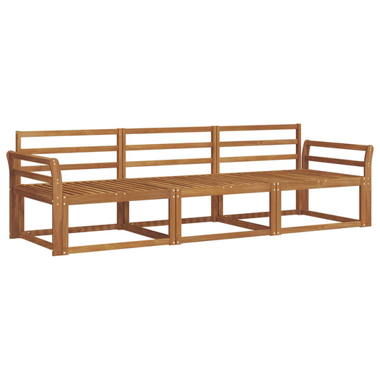 vidaXL Outdoor Sofa Set 3 pcs Natural Solid Acacia Wood
