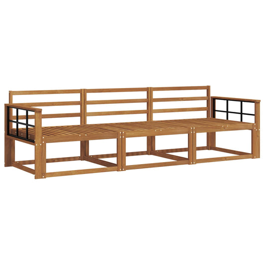 vidaXL Outdoor Sofa Set 3 pcs Natural Solid Acacia Wood