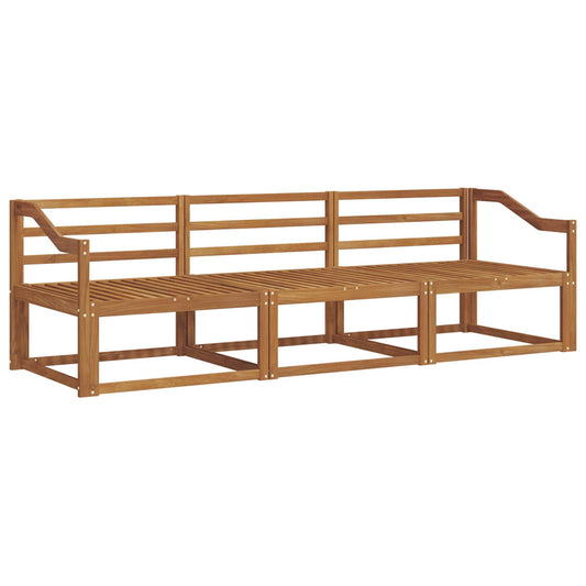 vidaXL Outdoor Sofa Set 3 pcs Natural Solid Acacia Wood