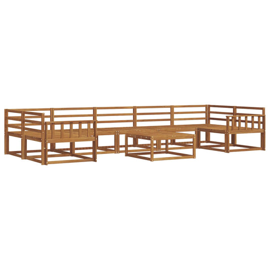 vidaXL Outdoor Sofa Set 8 pcs Natural Solid Acacia Wood