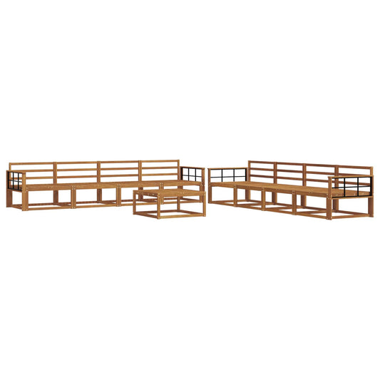 vidaXL Outdoor Sofa Set 9 pcs Natural Solid Acacia Wood