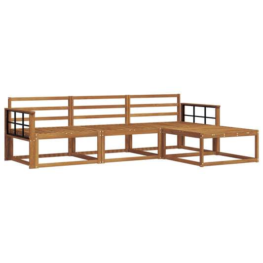 vidaXL Outdoor Sofa Set 4 pcs Natural Solid Acacia Wood