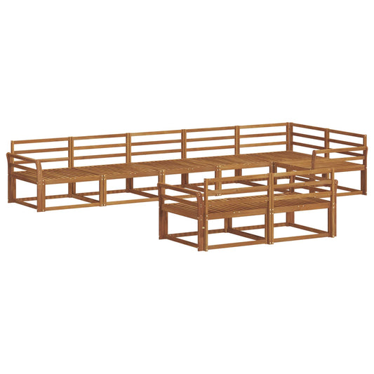 vidaXL Outdoor Sofa Set 8 pcs Natural Solid Acacia Wood