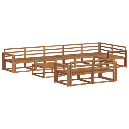 vidaXL Outdoor Sofa Set 9 pcs Natural Solid Acacia Wood