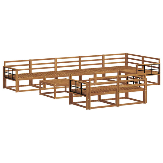 vidaXL Outdoor Sofa Set 9 pcs Natural Solid Acacia Wood