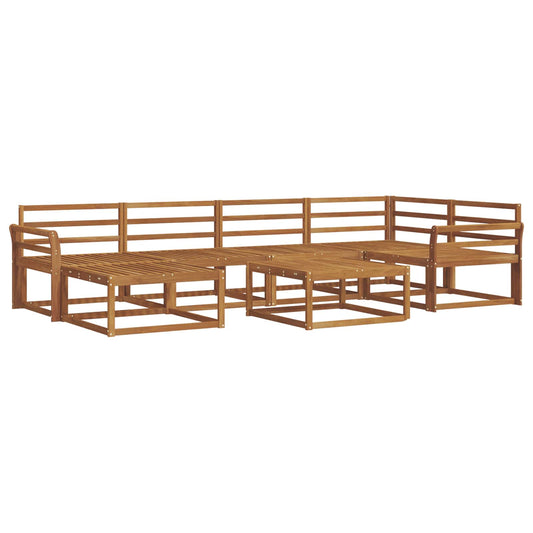 vidaXL Outdoor Sofa Set 7 pcs Natural Solid Acacia Wood