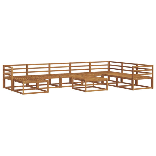 vidaXL Outdoor Sofa Set 9 pcs Natural Solid Acacia Wood