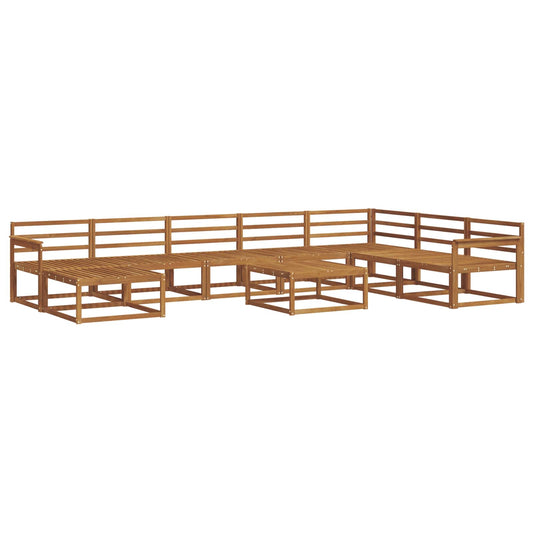 vidaXL Outdoor Sofa Set 9 pcs Natural Solid Acacia Wood