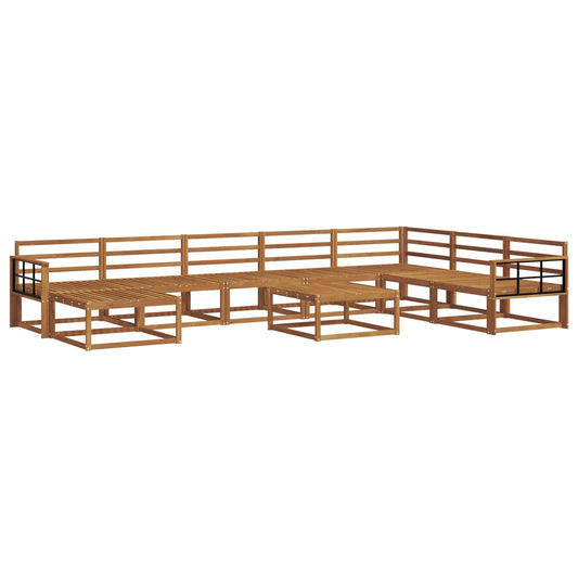 vidaXL Outdoor Sofa Set 9 pcs Natural Solid Acacia Wood