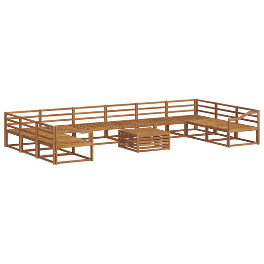 vidaXL Outdoor Sofa Set 11 pcs Natural Solid Acacia Wood