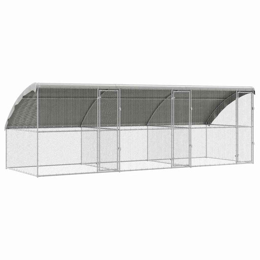 vidaXL Chicken Cage 3 pcs Silver 600 x 200 x 200 cm Galvanised Steel