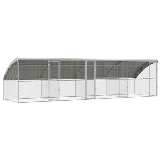 vidaXL Chicken Cage 4 pcs Silver 800 x 200 x 200 cm Galvanised Steel