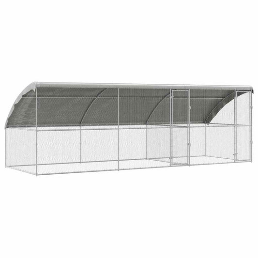 vidaXL Chicken Cage 3 pcs Silver 600 x 200 x 200 cm Galvanised Steel
