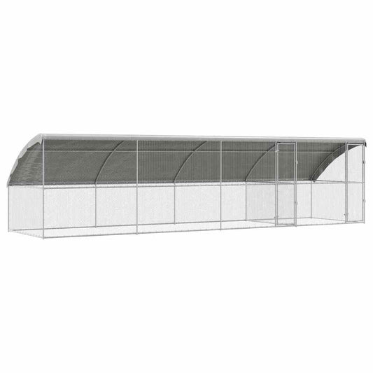 vidaXL Chicken Cage Silver 800 x 200 x 198.5 cm Galvanised steel