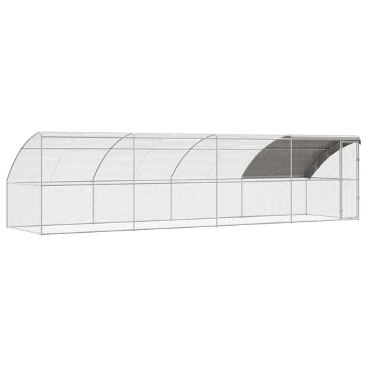 vidaXL Chicken Cage 4 pcs Silver 800 x 200 x 200 cm Steel and PE