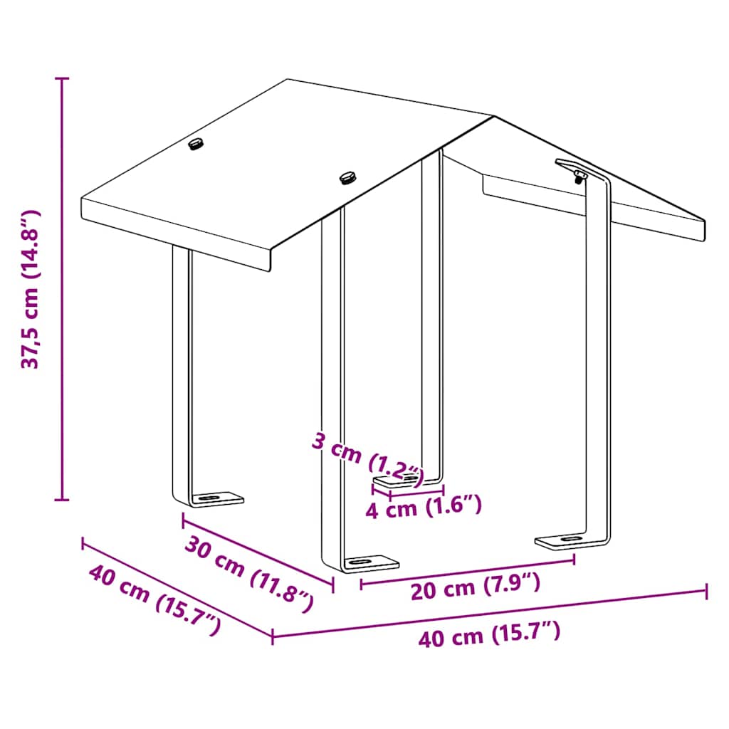 vidaXL Chimney Hood Silver 40 x 40 x 37.5 cm Stainless Steel