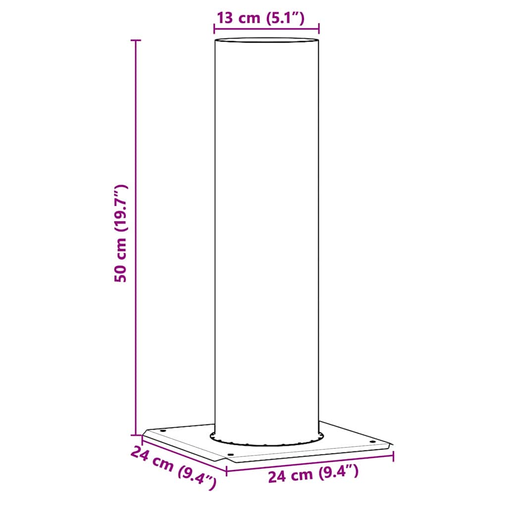 vidaXL Chimney Head Extension Silver 24 x 24 x 50 cm Stainless Steel