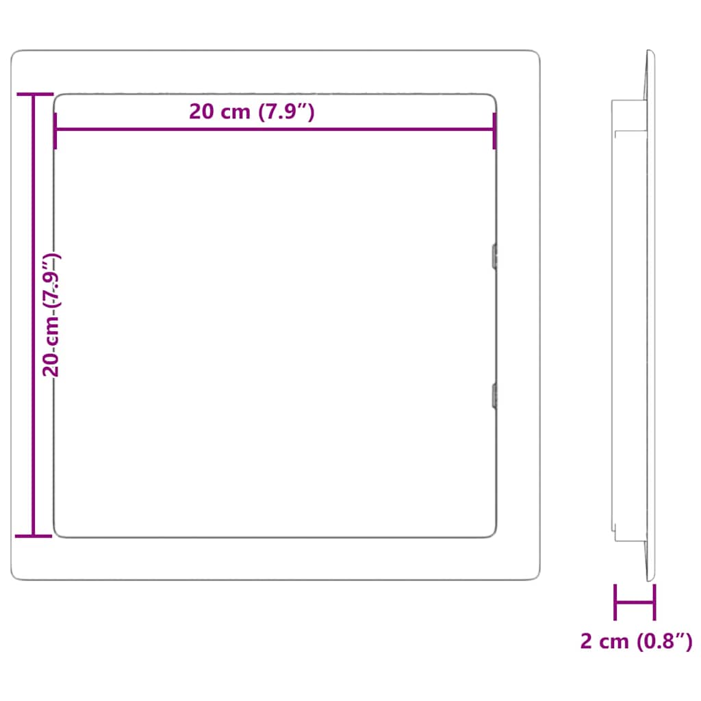 vidaXL Access Panels 2 pcs White 20 x 20 cm ABS Plastic