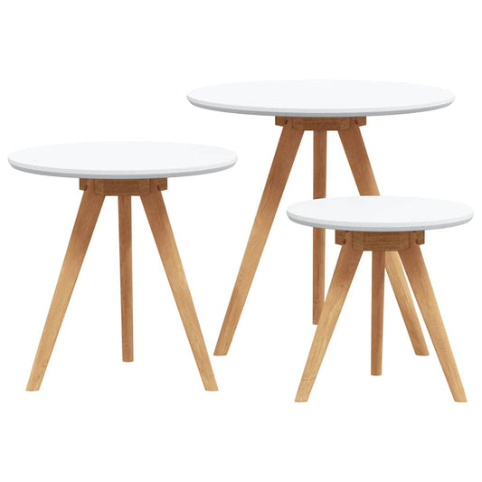 vidaXL Coffee Table 3 pcs Brown Solid Walnut Wood