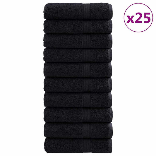 vidaXL Guest Towel SOLUND 25 pcs Black 70 x 140 cm 550 gsm