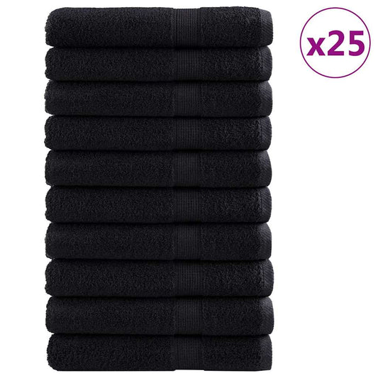vidaXL Guest Towel SOLUND 25 pcs Black 100 x 200 cm 550 gsm