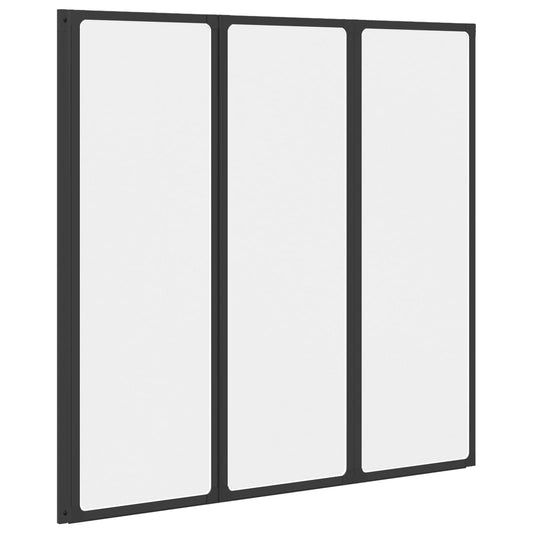 vidaXL Shower Screen Folding Black 120 x 2 x 117 cm Aluminium and PP