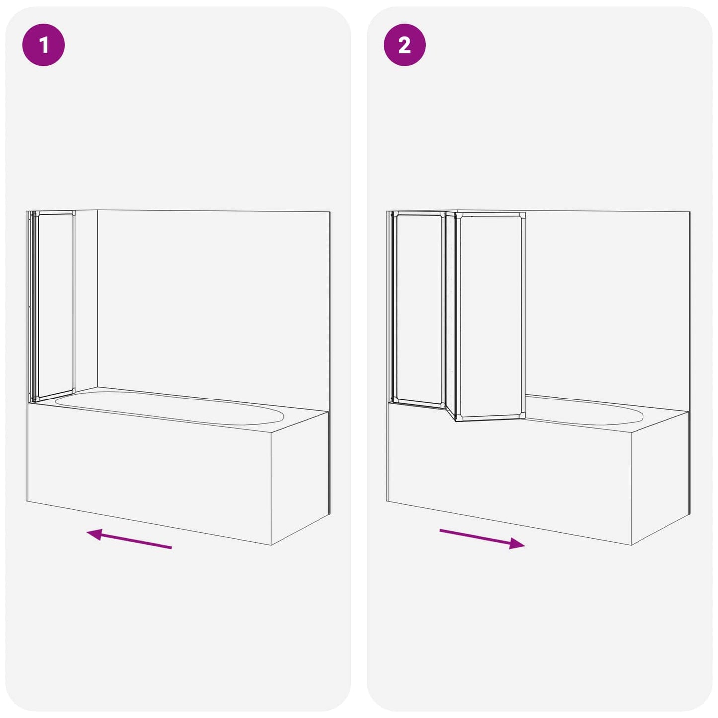 vidaXL Shower Screen Folding Black 120 x 2 x 117 cm Aluminium and PP